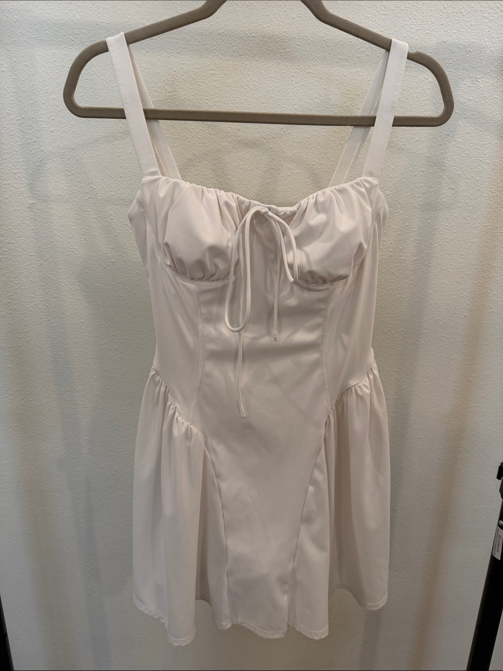 HALARA Soft Blush Bustier Slip Dress with Tie Front